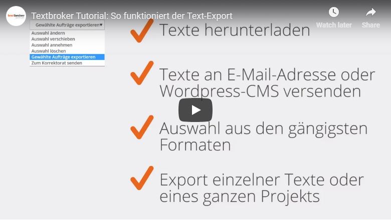 Textbroker Text-Export